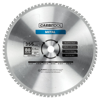 Carb-I-Tool 355mm 80T Metal Cutting Saw Blade BM3552680