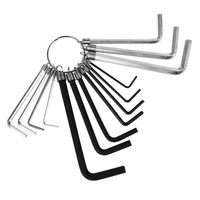 14pcs Hex Key Wrench Set Hexagon End  Kit Repair Hand Tools Key Ring