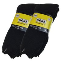 10 Pairs THERMAL WORK SOCKS Boot Thick Outdoor Heavy Duty Cotton Tradie BULK - Black - 6-11