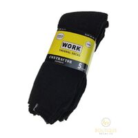 5 Pairs THERMAL WORK SOCKS Boot Thick Outdoor Warm Heavy Duty Cotton Tradie BULK - Black - 6-11