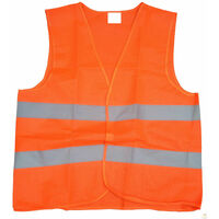 10x Hi Vis Safety VEST Reflective Tape Workwear Orange ONE SIZE Night & Day BULK