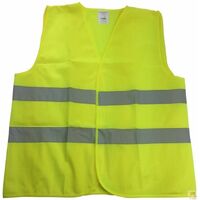 Hi Vis Safety VEST Reflective Tape Workwear Yellow ONE SIZE Night & Day Use