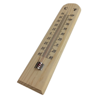 27cm WOODEN THERMOMETER Indoor Outdoor Glass Wall Hanging Room Sensor Jumbo