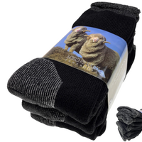 3 Pairs Heavy Duty Merino Wool Work Socks Extra Thick Cushion (Size 6-11)