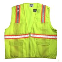 Reflective Tape Hi Vis Safety VEST Workwear Night & Day Use Safety Visibility - Yellow - XL