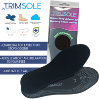 TRIMSOLE Odour Stop Advanced Memory Foam Insoles Anti-Odour Inserts Anti Bacterial