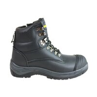 WOODLANDS Darwin Steel Cap Toe Safety BOOTS Side Zip Original Work Trade Shoes - Black - UK 12