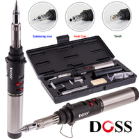 Doss PRO Gas Soldering Iron Kit Soldering Torch Hot Air 3 in1