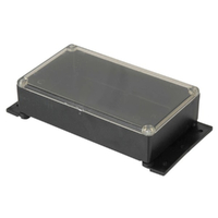Black ABS Plastic Enclosure Box with Bulkhead mount case and clear frond top plate