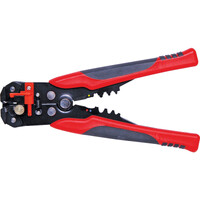 Multifunction Wire Stripper and Crimper combines a spring loaded ratchet wire stripper