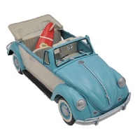 Volkswagen Beetle with Surfboard Ornament Blue 34cm