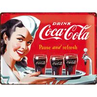 Nostalgic-Art Large Sign Coca-Cola - 1960 red/white - Waitress