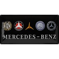 Nostalgic-Art Long Sign Mercedes-Benz Logo Evolution