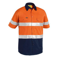 Taped Hi Vis Cool Lightweight Shirt Orange/Navy Size XS
