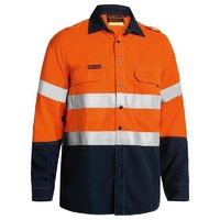 TenCate Tecasafe Plus 580 Taped Hi Vis Lightweight FR Vented Shirt Orange/Navy Size XS