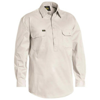 Closed Front Cool Lightweight Drill Shirt Sand Size S