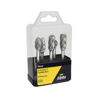 Alpha 5 Piece Aluminium 1/2" Carbide Burr Set BURRSET5