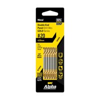 Alpha No.20 Gauge (4.09mm) Double Ended Panel Drill Bit - Gold Series - 10 pce Trade Pack C9D20TP