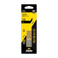 Alpha 3.0mm Jobber Drill Bit - Gold Series - 10pc Trade Pack C9LM030TP