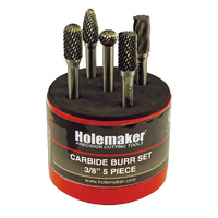 Holemaker Carbide Burr Set Round Tube 5 Piece Set CB-SET-01