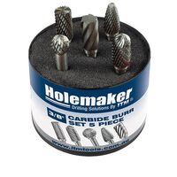 Holemaker 5 Piece 6mm Shank (in Round Tube) Carbide Burr Set CB6M-SET-01