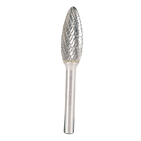 Morrisflex 1/4" x 9/16" Flame Shape Carbide Burr 2-3/4" Long CBSH1