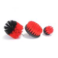Car cleaning premium drill mounted brushes (3 piece)Red