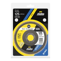 Alpha 125mm Z80 Grit Flap Disc Zirconia XTRA - Carded CGFDGS12580