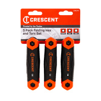 Crescent 3 Piece Folding SAE/Metric/Torx Dual Material Key Set CHK3PC