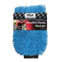 Blue Microfibre Chenille Noodle Mitt