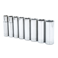Crescent 8 Piece 6 Point 1/2" Drive Deep SAE Socket Set CSAS2N