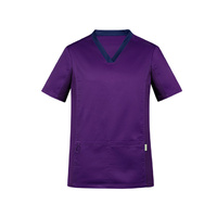 Mens Riley V-Neck Scrub Top Size 5XL Colour Purple