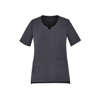 Biz Care Womens Avery Tailored Fit Round Neck Scrub Top