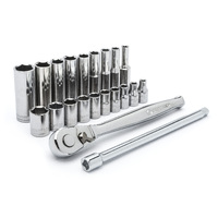 Crescent 21 Piece 6 Point 1/4" Drive Standard & Deep SAE Mechanics Tool Set CSWS2C