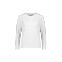 Biz Care Performance Womens Cotton L/S Tee White Size XS
