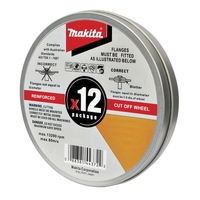 Makita Thin Cut Off Wheels 125mm Steel - Stainless 12 Pk D-20535-12