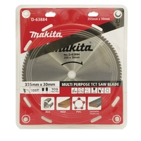 Makita Multi Purpose TCT Saw Blade 355mm x 30 x 100T - Mitre Saw D-63884