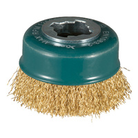 Makita X-Lock 75mm Crimp Brass Coat Cup Brush D-73433