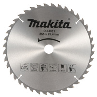 Makita 255mm x 25.4 x 40T TCT Saw Blade Economy (Table Saw) D-74061