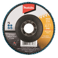 Makita 125mm Eco Flap Disc 40# - Zirconia Flat D-74223