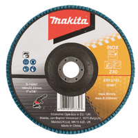 Makita 180mm Eco Flap Disc 40# - Zirconia Flat D-74267
