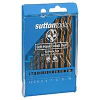 Sutton 1-10mm Metric HSS-Cobalt Left-Hand Jobber Drill Bit Set - 10 Piece D202LH10M