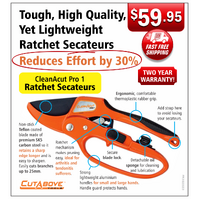 Australia's Favourite Ratchet Pruning Secateur,  Power Cut,  30% Less Effort,  #1 For Arthritis Sufferers