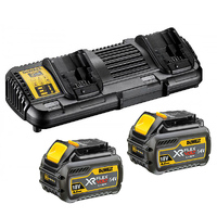 DeWalt 18V/54V Dual Port Battery Charger & Batteries DCB132T2-XE