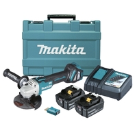 Makita 18V AWS 125mm Slide Switch Angle Grinder 5.0Ah Set DGA512RTEU