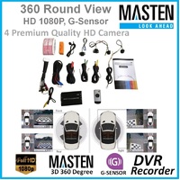3D 360 Degree All Round View Camera Kit For Passenger Vehicles HD G-Sensor 4 x High Definition Masten Ultra-Wide Angle Cameras AV-360-C-2