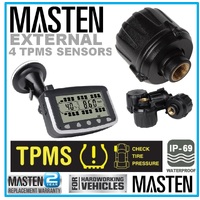 TPMS Tyre Pressure Monitoring System LCD With 4 X External Cap Sensors Caravan Truck RV Sensor 4WD Wireless 4x4 | TP-24SI