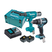 Makita 18V Brushless 2 Piece 4.8mm Riveter/Hammer Drill 5.0ah Set DLX2367TJ