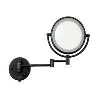 5x led magnifying mirror wall mount - black