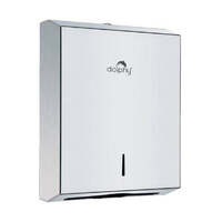 Dolphy secure lock stainless steel slimline paper towel dispenser - white